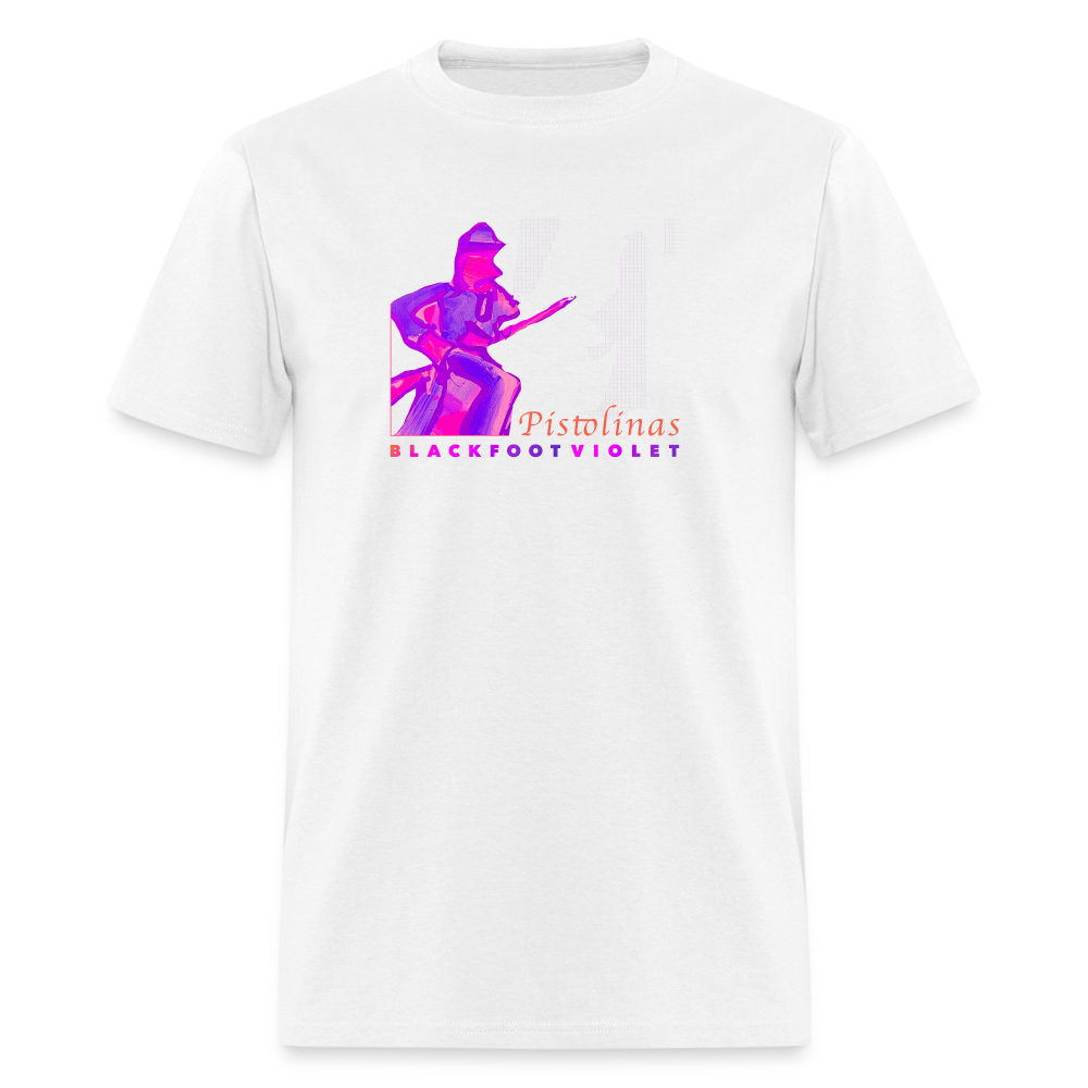 BlackfootViolet_Tshirt_Pistolinas - white